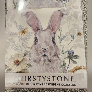 Flowered Bunny Coasters with Wildflowers - Spring